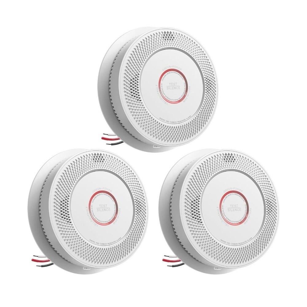 SITERWELL Hardwired Interconnected Smoke and Carbon Monoxide Detector 3-pack